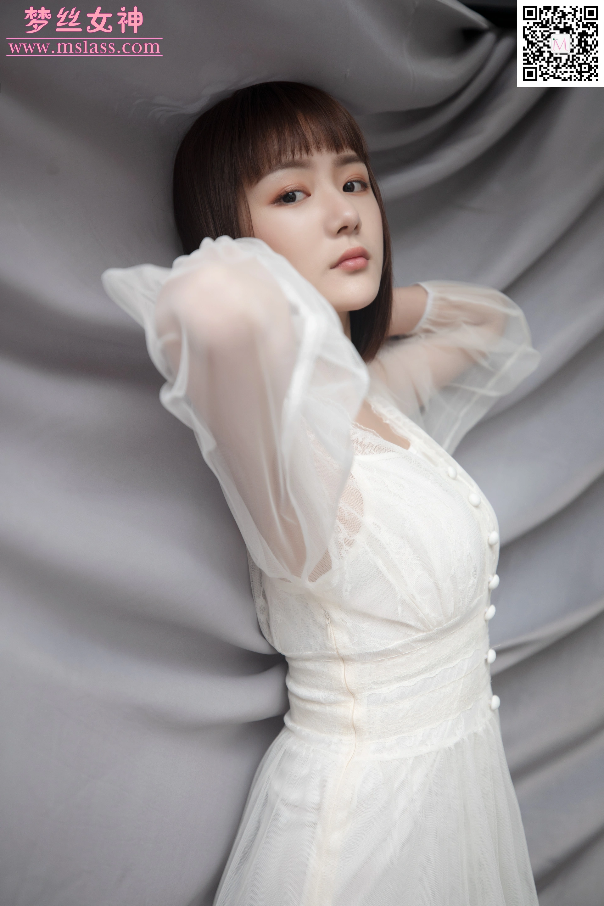 MSLASS梦丝女神 - 2019.11.23 NO.068 莎莎 透明白纱裙 3